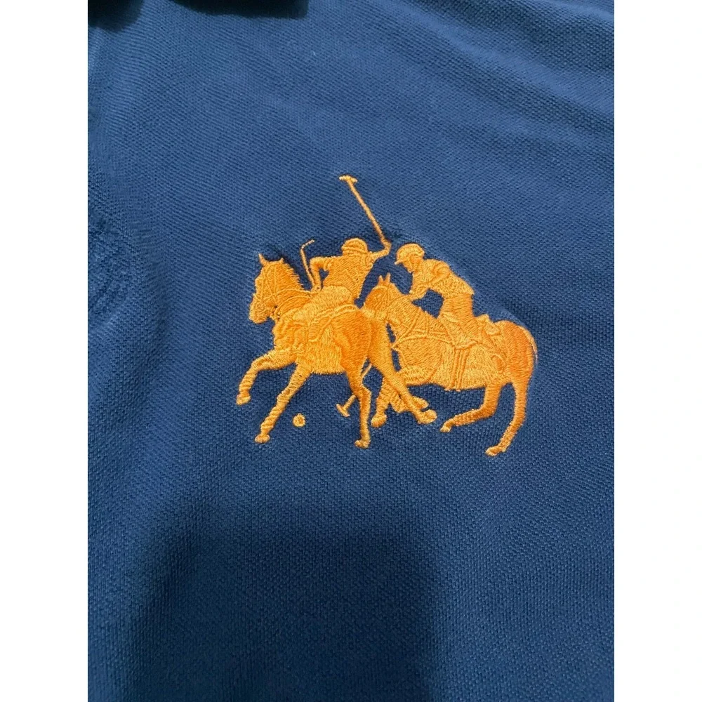 Polo Ralph Lauren Polo Shirt Mens Extra Large Diagonal Sash Multi Pony Navy